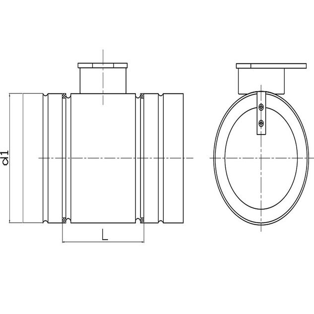 Conector clapeta reglaj O90 mm 1