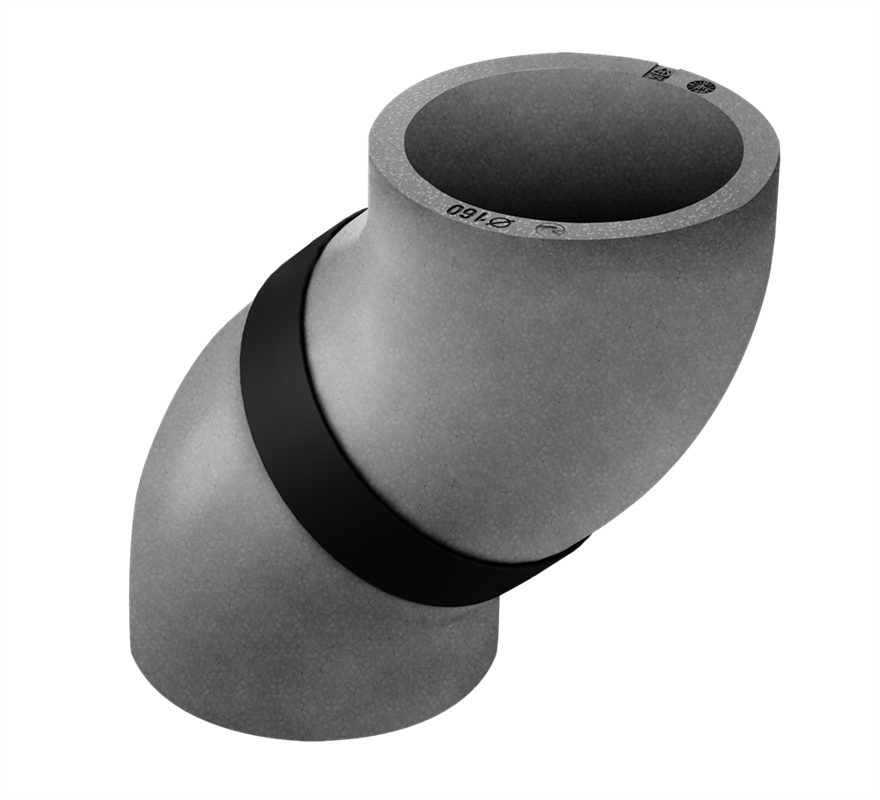 Cot 45° ADURO pentru sisteme de ventilatie – diametru D160 1