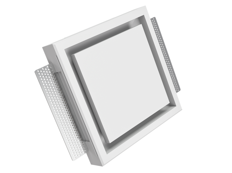 Difuzor ceramic dreptunghiular incastrat in rigips pentru ventilatie 01