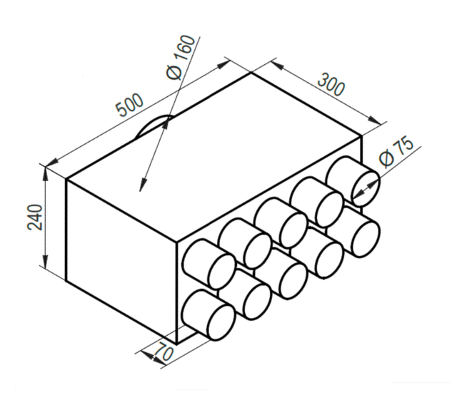 Distribuitor axial 10x75 racord DN160 1