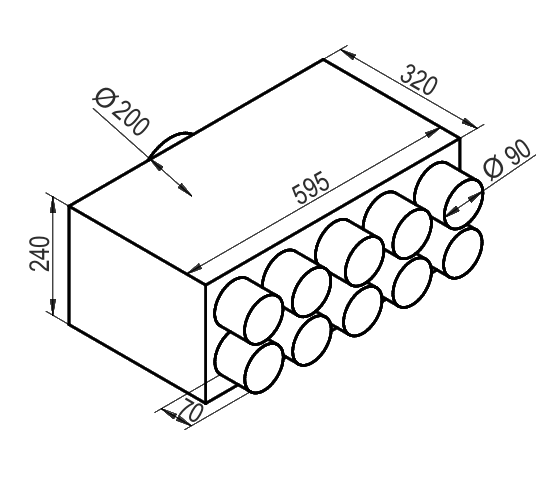 Distribuitor axial 10x90 racord DN200 1