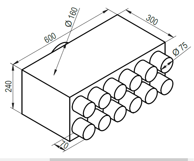 Distribuitor axial 12x75 racord DN160 1