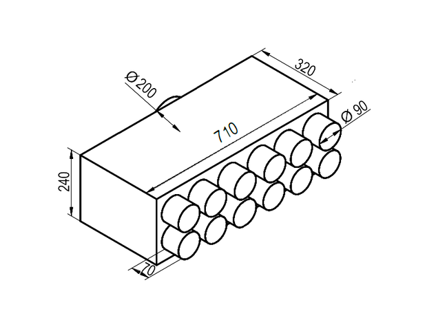 Distribuitor axial 12x90 racord DN200 1