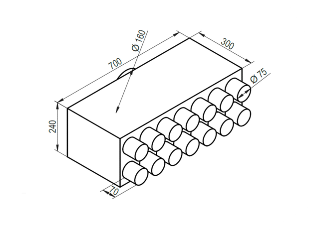 Distribuitor axial 14x75 racord DN200 1